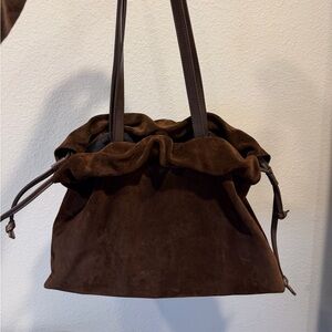 Le Miz Asisi Brown Suede Tote Bag